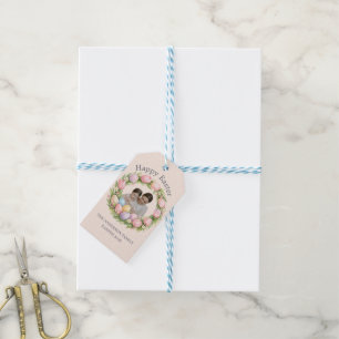 Blumengirlande & Familienfoto Personalisiertes Ost Geschenkanhänger