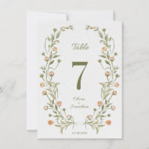 Blumengirlande Hochzeit Tischnummer – Romantische