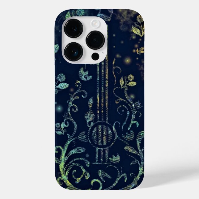 Blumengitarre iPhone Case Art Malerei (Rückseite)