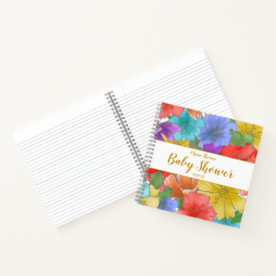 Blumengold-Schrift Baby-Shower-Gästebuch Notizbuch