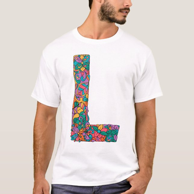 Blumengolden - Der Buchstabe L T - Shirt (Vorderseite)