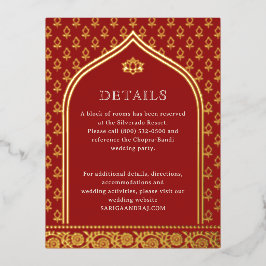 Blumengoldfolie - Detail-Informationskarten für Ho Folie Einladungspostkarte