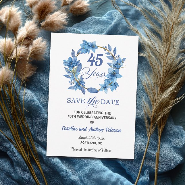 Blumengoldrahmen 45. Hochzeitstag Save The Date (Von Creator hochgeladen)