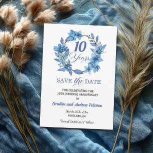Blumengoldrahmen zum 10. Hochzeitstag Save The Date