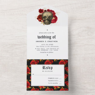 Blumengotik All In One Einladung