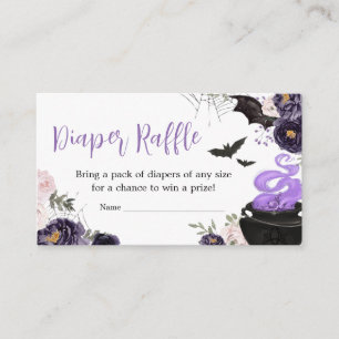 Blumengotik Halloween Coffin Diaper Raffle Begleitkarte
