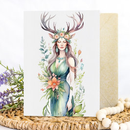 Blumengöttin Ostara Frühlings-Tagundnachtgleiche S Feiertagskarte