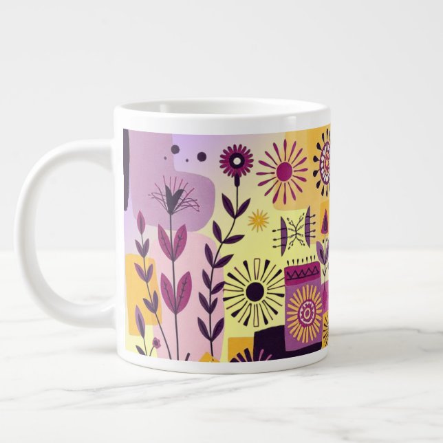 Blumengraffiti Jumbo-Tasse (Links)