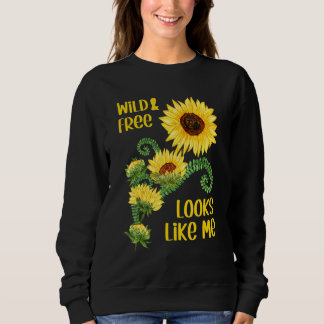 Blumengrafik für weibliche Kinder - wild und Sweatshirt