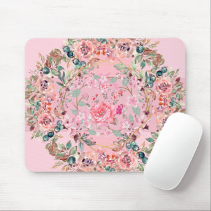 Blumengrafik, rosa Blumenreste Mousepad