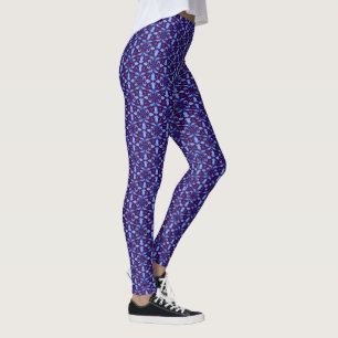Blumengraphikmuster der blauen Tulpe Leggings