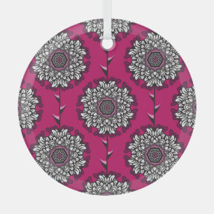 Blumengraphische Blume rosa Nahtlos Ornament Aus Glas
