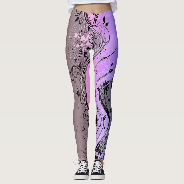 Blumengraphische Leggings (Vorderseite)