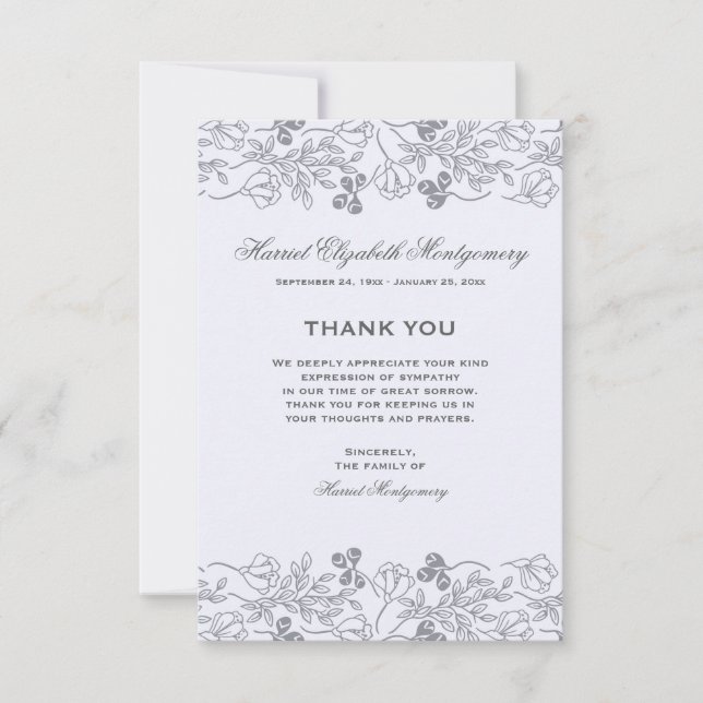 BlumengrenzBeileids-Karte Einladung (Vorderseite)