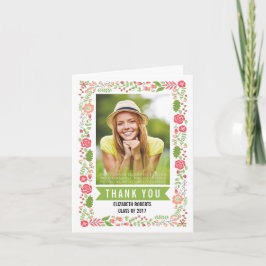 Blumengrenzklasse 2017 Abschluss Vielen Dank Dankeskarte