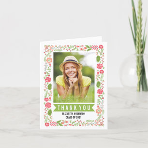 Blumengrenzklasse 2021 Abschluss Vielen Dank Dankeskarte