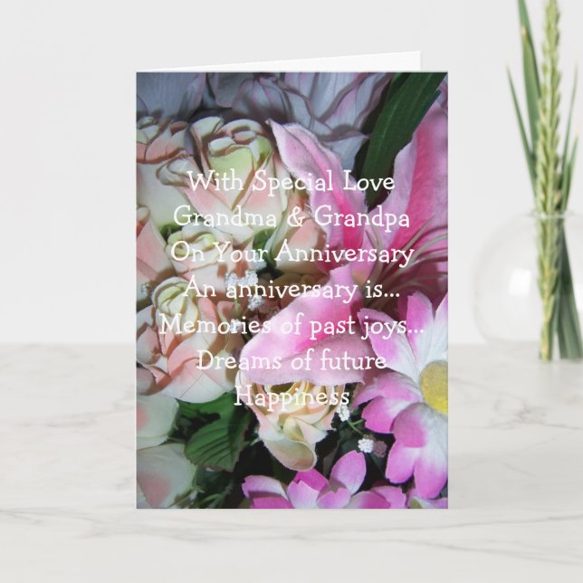 Blumengroßeltern Hochzeitstag Karte (Vorderseite)