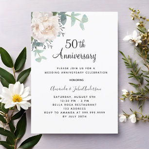 Blumengrün 50. Hochzeitstag Einladung