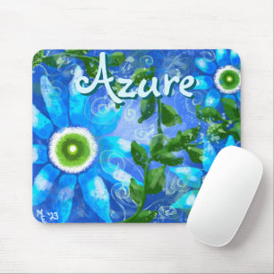 Blumengrün-Abstrakte blaugrüne Blume Personalisier Mousepad