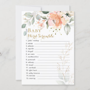 Blumengrün Blätter Baby Word Scramble Game