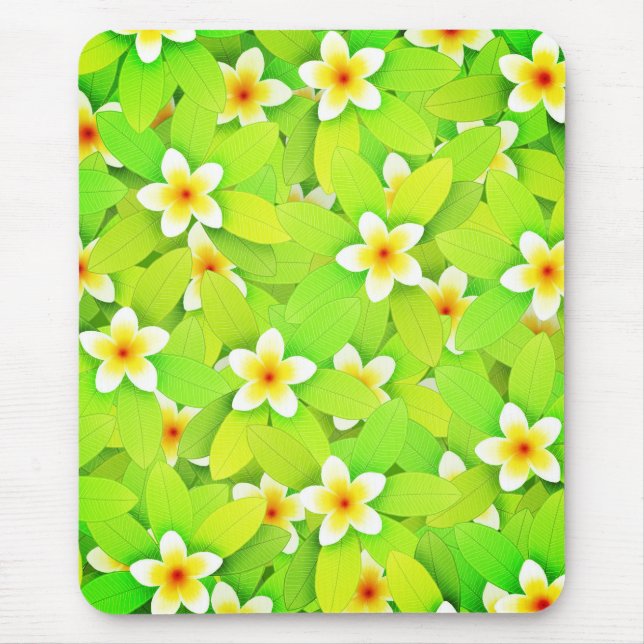 Blumengrün Blätter Gelbe Blumen Muster-61717 Mousepad (Vorne)