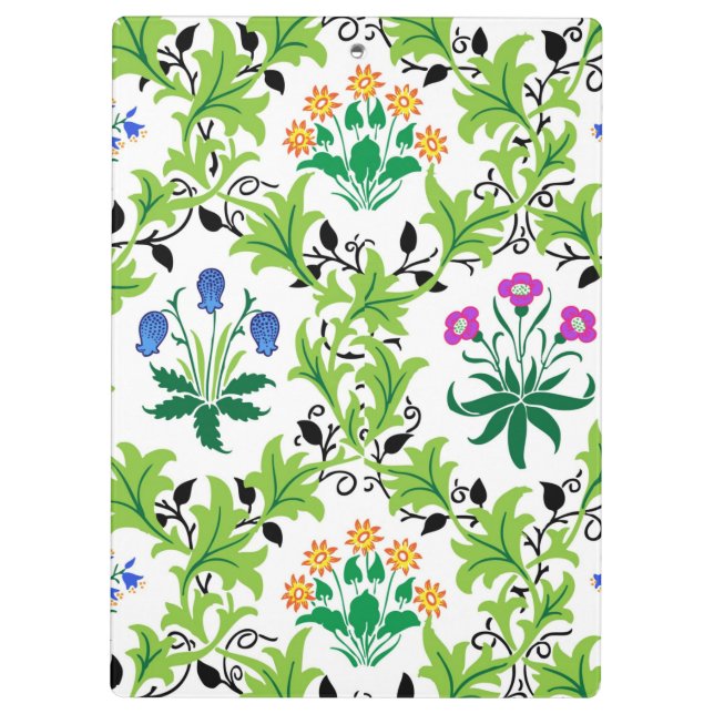 Blumengrün-Blätter Muster-15232 Klemmbrett (Rückseite)