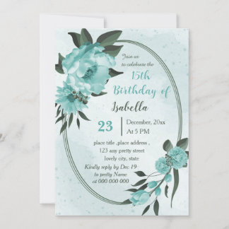 Blumengrün botanischer Geburtstag Einladung