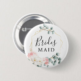 Blumengrün Brautparty Button Bridesmaid