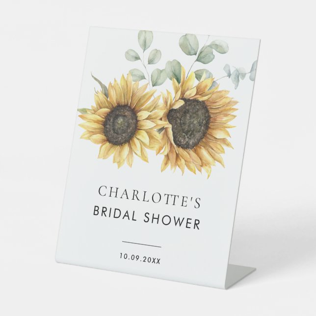 Blumengrün Brautparty Sockelschild (Vorderseite)