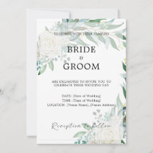 Blumengrün Elegante Hochzeit Einladung