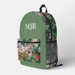 Blumengrün Eleganter Chic Bedruckter Rucksack