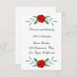 Blumengrün Foliage Hochzeitskarte