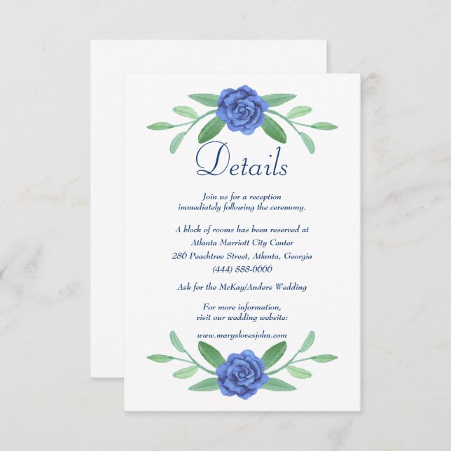 Blumengrün Foliage Hochzeitskarte (Vorne/Hinten)