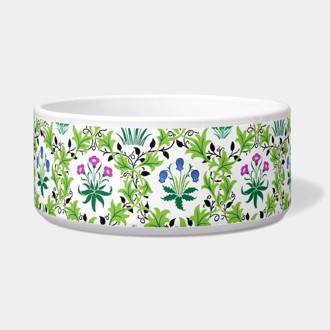 Blumengrün-Hintergrund-Muster-15232 Napf (Vorderseite)