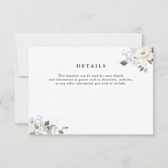 Blumengrün Hochzeitskarte RSVP Karte (Vorderseite)