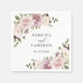 Blumengrün Personalisierte Hochzeit von Mauve Blus Serviette