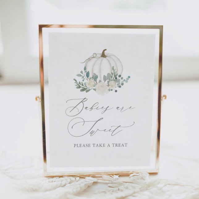 Blumengrün Pumpkin Baby Dusche Leckereien Untersch Poster (Von Creator hochgeladen)