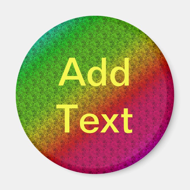 Blumengrün roter Regenbogen Gradient Diagonal Blen Magnet (Vorne)