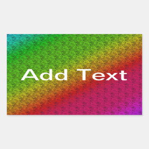 Blumengrün roter Regenbogen Gradient Diagonal Blen Rechteckiger Aufkleber
