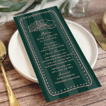 Blumengrün Streifen tropisches Hochzeitsmenü Menükarte<br><div class="desc">Blumenlinie zeichnend über grünem Streifen Hintergrund mit handgezeichnetem Rahmen.</div>