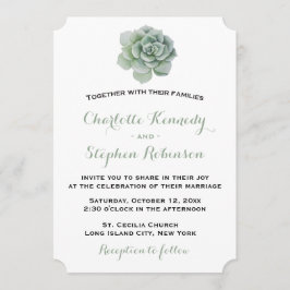 Blumengrün Sukkulente Kakteen Hochzeit Einladung