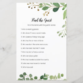 Blumengrün Wasserfarbe Finden Sie das Gast-Spiel