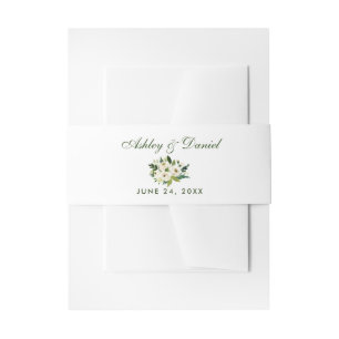 Blumengrün-weiße Hochzeit GS Einladungsbanderole