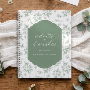 Blumengrüner Hochzeitswunsch-Gästebuch Notizbuch