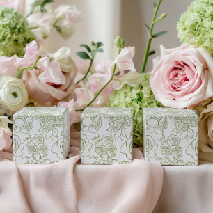 Blumengrüner und warmweißer Gefallenbox Geschenkschachtel