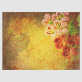 Blumengrunge Decoupage Seidenpapier