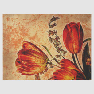 Blumengrunge Orange Tulip Decoupage Seidenpapier