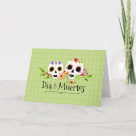 Blumengruß-Karte zuckerskulls Dia de Muertos Karte