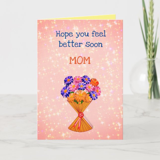 Blumengrüße bald Mama Karte (Vorderseite)