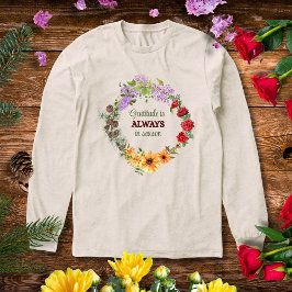 Blumengrußkranz der Dankbarkeit in jeder Jahreszei Tri-Blend Shirt